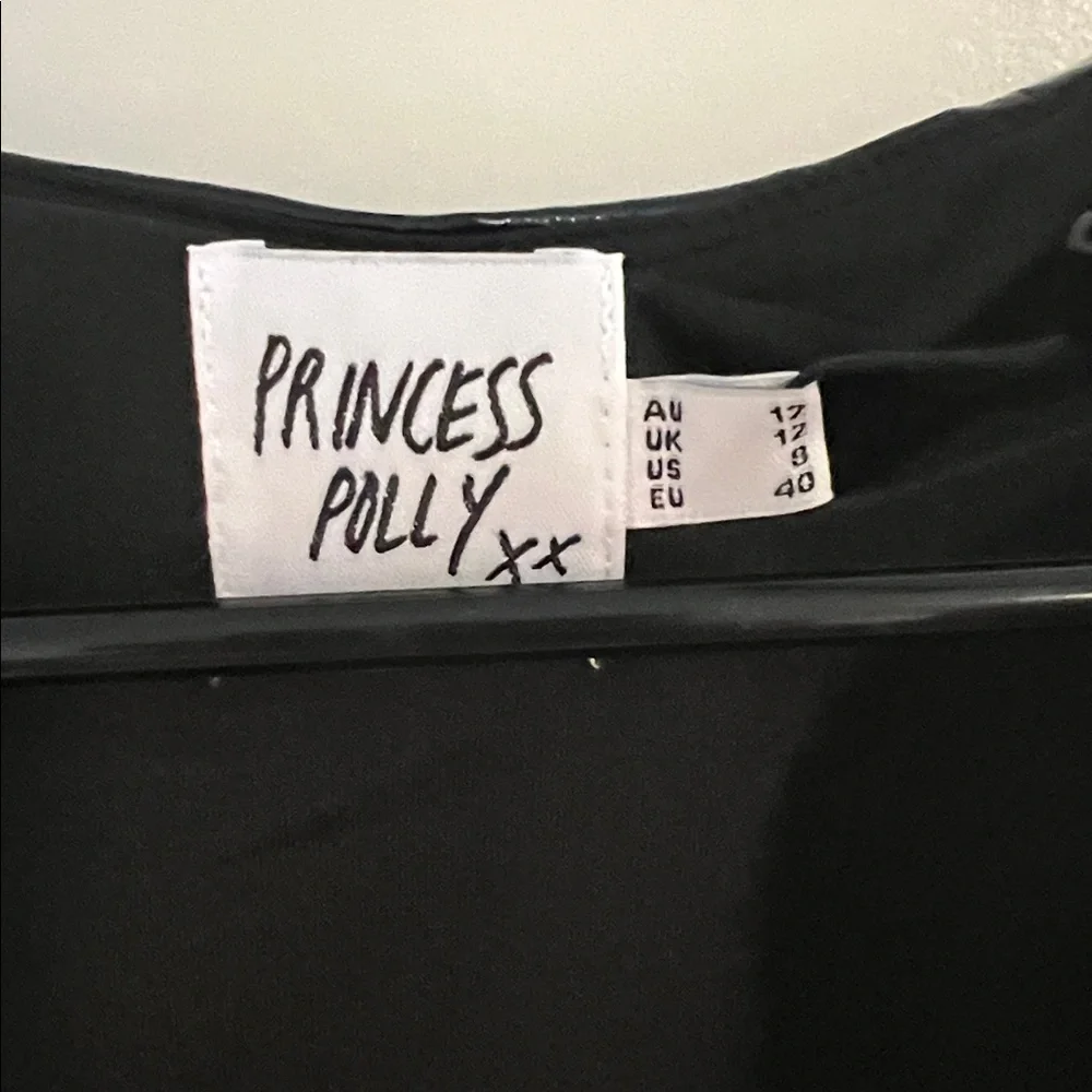 Princess Polly Bartillo Faux Leather Bodysuit Black Size 8 - Picture 2 of 5